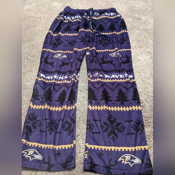 Unisex Baltimore Ravens Flannel Pajamas Size XL - Picture 9 of 14
